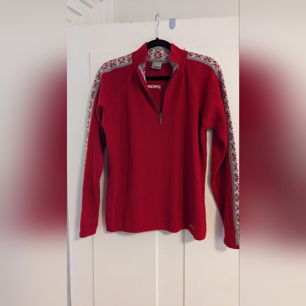 Cute Spyder Quarter zip top, Women's Large/ wool+acrylic blend